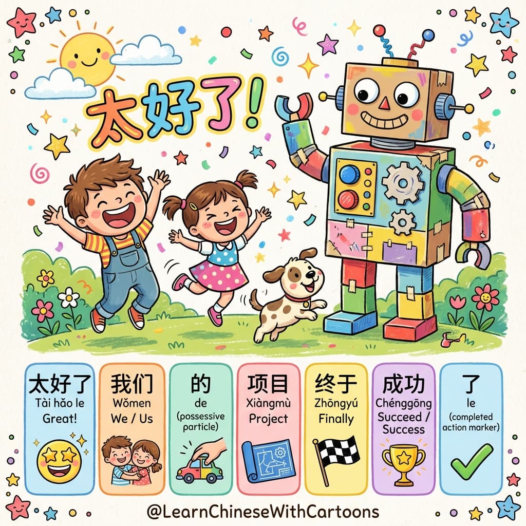 Two people in a neon lab celebrating a project success