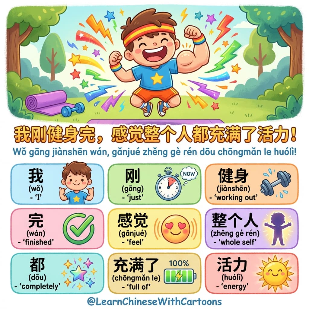 A glowing, energetic person standing in a modern neon-lit Shanghai street.