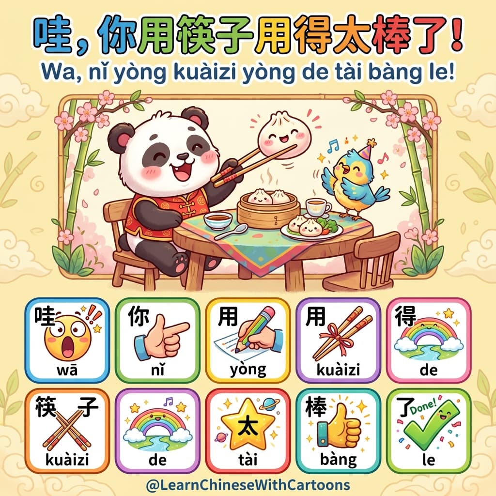 A person skillfully using chopsticks in a traditional setting